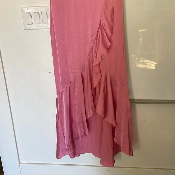 Laundry by Shelli Segal Ruffled Satin Dress In Rose Pink Size 14 NWT - Picture 4 of 13